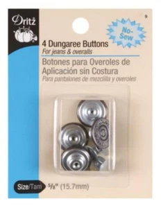 Dritz ~ (9) - 4 Dungaree Buttons - Picture 1 of 1