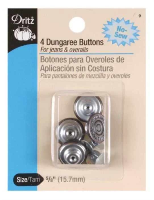 Dritz ~ (9) - 4 Dungaree Buttons - Image 1 of 1