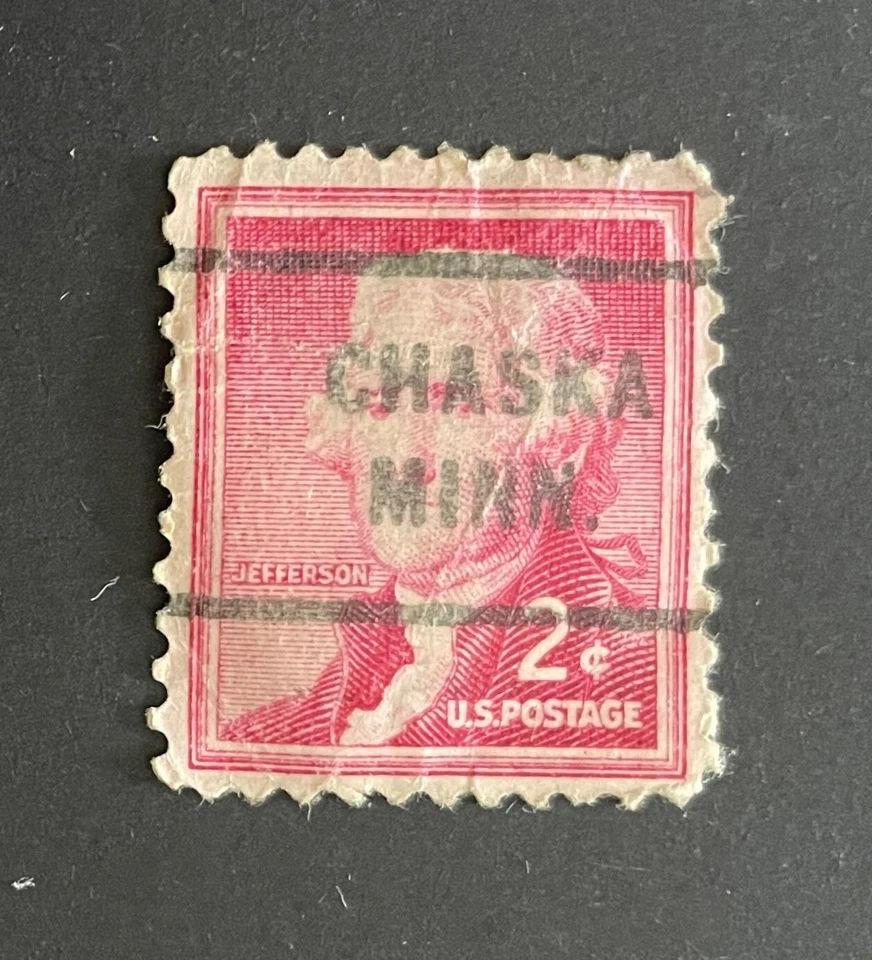 Chaska, Minnesota Type 712 Precancel - 2 cents Jefferson - U.S. #1033 - MN - Image 1 of 1