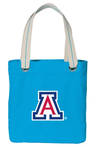 University of ARIZONA Tote Bag RICH TURQUOISE COTTON CANVAS - FULLY LINED! Cover