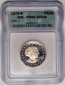 1979-S Susan B. Anthony Proof Dollar ICG PR69 DCAM $1 Coin Type 1 - Picture 1 of 4