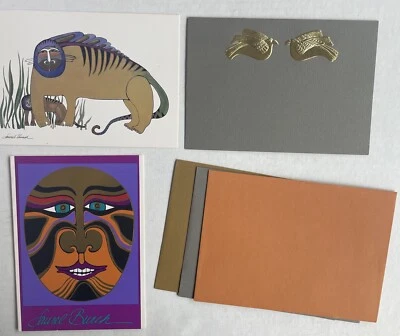 3 Vintage 1980's Laurel Burch Blank Greeting Cards With Envelopes - Image 1 of 4