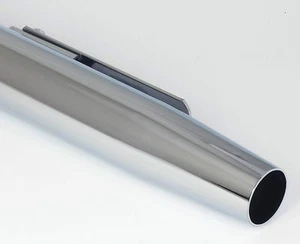 UNIVERSAL MOTORCYCLE EXHAUST SILENCER CUSTOM EXHAUST 15" TAPERED HIGH CHROME - Picture 1 of 3