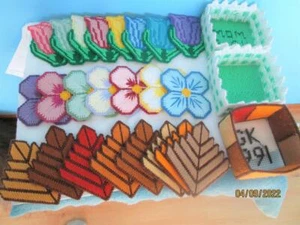 3 JUEGOS DE COLECCIÓN DE MONTAÑAS RUSAS COSIDAS A MANO FLORES DE PRIMAVERA HOJAS EN CESTAS - Imagen 1 de 1