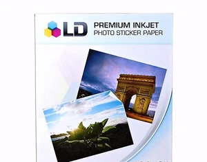 10 GLOSSY + 10 FREE MATTE Sheets Sticker Paper LD Inkjet Laser Photo Printer - Picture 1 of 2