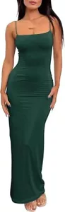 Illusory Women's Casual Summer Spaghetti Strap Bodycon Long Dress L - Picture 1 of 3