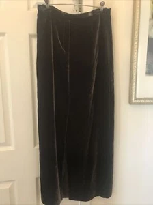 ARMANI COLLEZIONI BROWN LONG MAXI VINTAGE HIGH SLIT SKIRT VELVET SIZE 6 42 - Picture 1 of 5