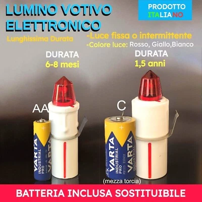 LUMINO CIMITERO VOTIVO a batteria durata 1,5 anni |  547 giorni - Imagen 1 de 3