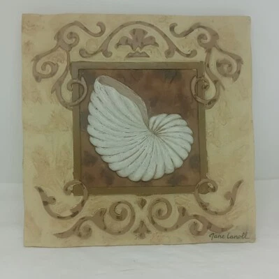 Jane Canoll 3D Ceramic White Shell Wall Tile Plaque. Longevity - Image 1 of 4