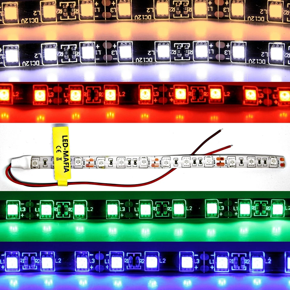 12V Volt LED Strip Wasserdicht Kabel Selbstklebend Beleuchtung streifen 9,99€/m - Bild 1 von 1