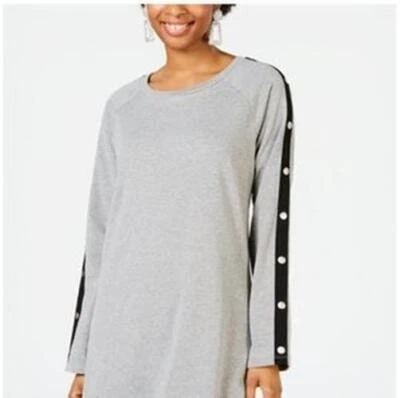 Material Niña Vestido Adornado Sudadera Manga Larga Gris Talla M NUEVO NUEVO CON ETIQUETAS 424 Foto 1 de 2