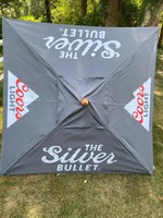 Coors Light Patio Table Market Umbrella 7 Tall 8 Square Wood Pole For Sale Online Ebay