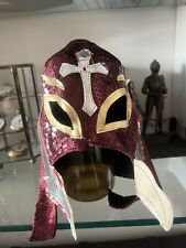 Wrestling Mask Men's Cross Bordeaux Effect Python Made by Hand, Vintage