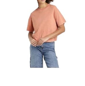 NWT Short Sleeve Boxy T-Shirt - Universal Thread™ MEDIUM Apricot Glaze
