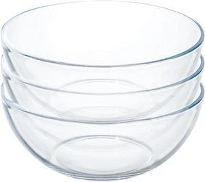 5 Inch Glass Mixing Bowls Set - Round, Small Glass Salad Bowls for Kitchen, Set - Picture 1 of 5