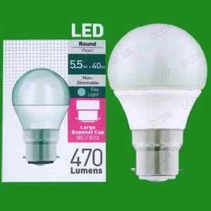 6x 5.5W LED Pearl Round Golf Light Bulbs BC B22 Lamp 6500K Daylight Low Energy - Picture 1 of 1