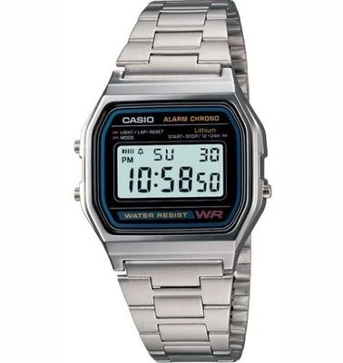Casio A158WA-1,  7 Year Battery Classic Chronograph Watch, Alarm, Date, NEW - Image 1 of 2