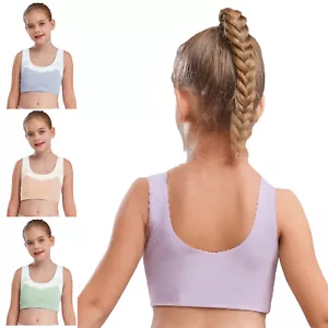 Mädchen Trägershirt Pubertät Crop Top Lauf BH Yoga Büstenhalter Training Bralette Wandern - Bild 1 von 59