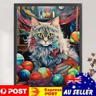 Full Embroidery Eco-cotton Thread 11CT Printed Wool Cat Cross Stitch Kit 45x60cm