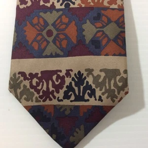 STRUCTURE Mens Necktie Tie 100% Silk USA 3.75 in Width Gray Brown Blue - Picture 1 of 12