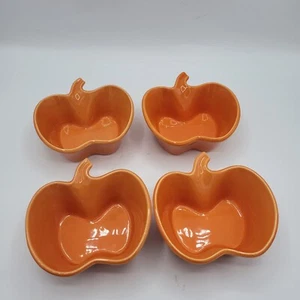 Chantal Apple Or Pumpkin Shaped Pumpkin Baking Ramkin Dish Set Of 4 - Picture 1 of 7