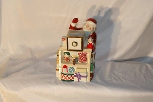 vintage Lenox Santa cookie jar has 2 chips I show in picture holiday village col - Picture 1 of 4