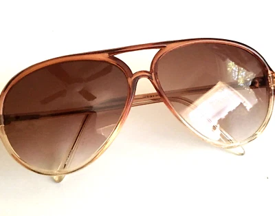 ÓCULOS DE SOL VINTAGE 1970 MARCADO HONG KONG BOM PROTETOR DE NARIZ DUPLO - Imagem 1 de 4