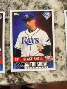 2020 TOPPS ON-DEMAND SET 8 MLB THE SHOW CARD PR 824 RAYS BLAKE SNELL #11 - Picture 1 of 1