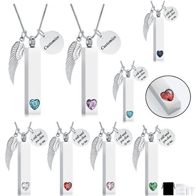 Personalisierte Bar Urne Halskette Für Asche Einäscherung Keepsake Bar Halskette - Bild 1 von 4