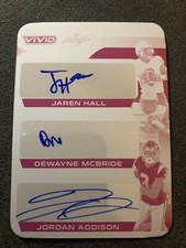 2023 Leaf Vivid Jaren Hall McBride Jordan Addison Magenta Printing Plate 1/1 