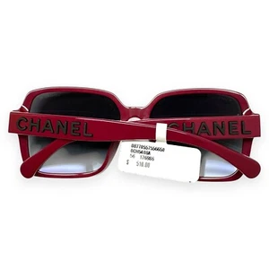 Chanel Sunglasses ch5408-A 1769/S6 Bordeaux Red Black Logo (No Case) - Picture 1 of 13