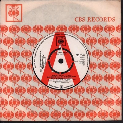 CBS7740 London Symphonic Band Menuet In G 7" vinyl UK Cbs 1971 Promo with - Image 1 of 2