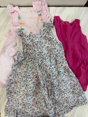 Lot of 3 Girls Size 4T–5T Dresses Floral, Plain Pink Bundle Baby Gap - Image 1 of 4