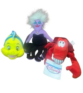 Disney Store Little Mermaid Flounder Sebastian Ursula Plush Set NWT Vintage - Picture 1 of 7