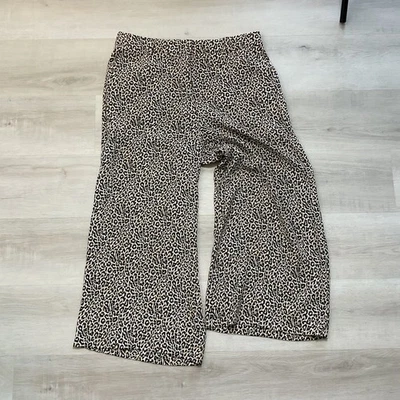 Pantalones para mujer J Crew pierna ancha seda pura estampado animal J5692 talla 14 otoño 2018 Foto 1 de 4