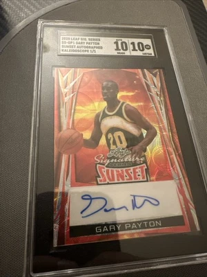 Caleidoscopio Gary Payton 1/1 Auto 2025 Hoja Puesta de Sol Firmas SGC 10 Automático 10 Foto 1 de 4