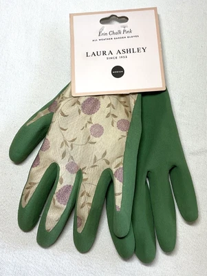 Guantes Laura Ashley Todo Clima Jardín ERIN TIZA ROSA VERDE CREMA MEDIANO NUEVO EN PAQUETE Foto 1 de 2