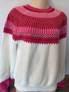 Hyacinth House Small Pink Red White Sweater Ski Cozy - Picture 1 of 10