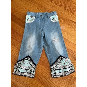Baby Gassy Gooma embellished ruffle hem jeans size 4 Excellent Adorable - Picture 1 of 6
