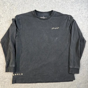 YoungLA Shirt Mens Small Washed Black Crewneck Long Sleeve Gym Athleisure Active - Picture 1 of 9