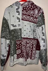 Urban Outfitters BDG Pullover Donna Felpa con Cappuccio Piccolo Patchwork Cotone - Foto 1 di 10