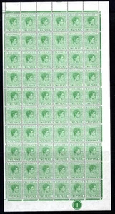 Bahamas 1951 asg 152c 2d green complete sheet of 60 superb UM with short T - Picture 1 of 1