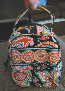 Vera Bradley Lunch Bunch Bag Black Pail in Paisley Print Insulated/Quilted/Lined - Picture 1 of 3