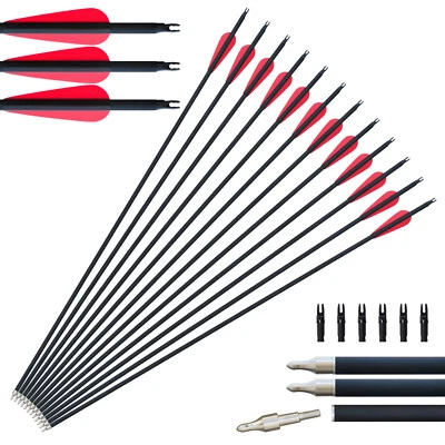 12 Mixed Carbon arrows hunting target arrows bow down bow long bow reverse bow - Image 1 of 4