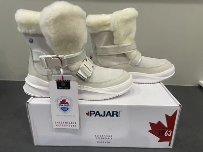 Pajar Womens Avi Shearling Trim, Suede, Leather, White, Ankle Boot 8-8.5 EU 39 - Image 1 of 4