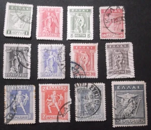 GREECE 1913-1927 Lithographic Issue lot of 12 stamps from 1 Lepton to 25 Drachma - Picture 1 of 2