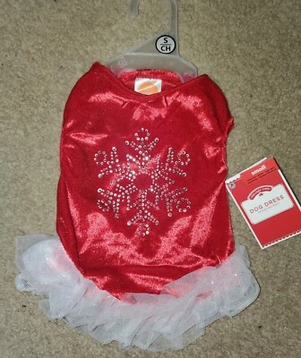 Puppy Apparel Red Dress Pet Dog Lovely Skirt Christmas Party Clothes NWT SMALL - Image 1 of 4