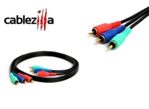 3FT 3RCA RGB Gold Plated Male Cable Colored Component Video Audio VCR DVD AV - Picture 1 of 3