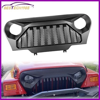 Matte Black Grille For Jeep Wrangler TJ Gladiator Vader Grill W Mesh 1997 - 2006 Foto 1 de 4