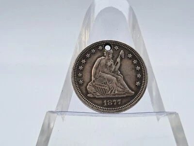 1877-CC Seated Liberty Quarter **XF++ DETAILS, SEMI-KEY DATE, EXCELLENT FILLER** - Image 1 of 4